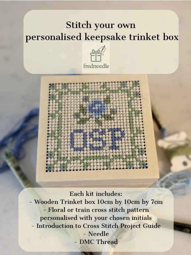 Stitch Your Own Keepsake Trinket Box - Personalised with Initials