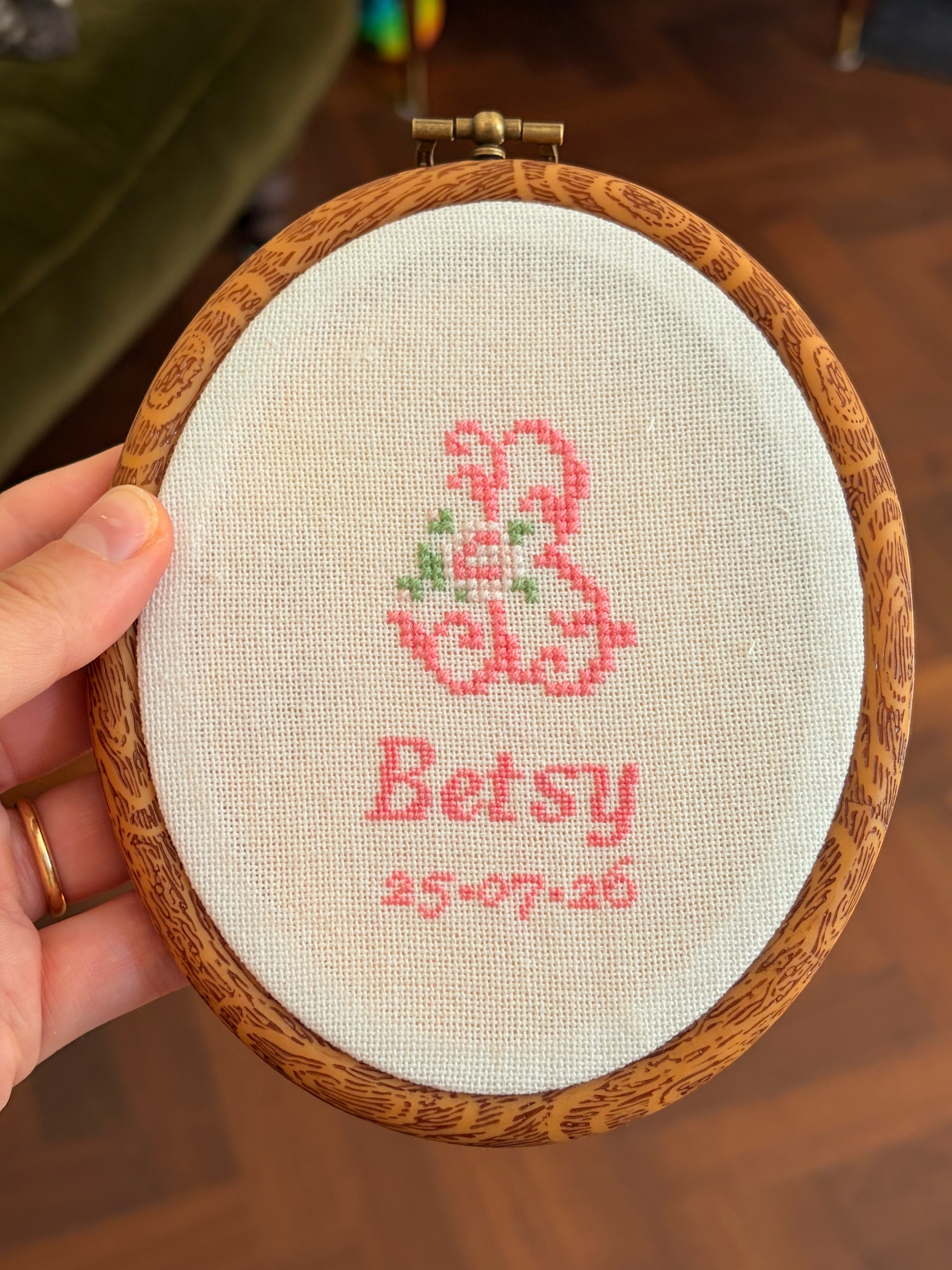 Personalised Mini Baby Name Keepsake Cross Stitch Digital Pattern