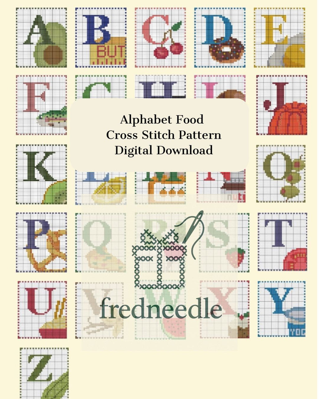 Food Alphabet - Digital Pattern