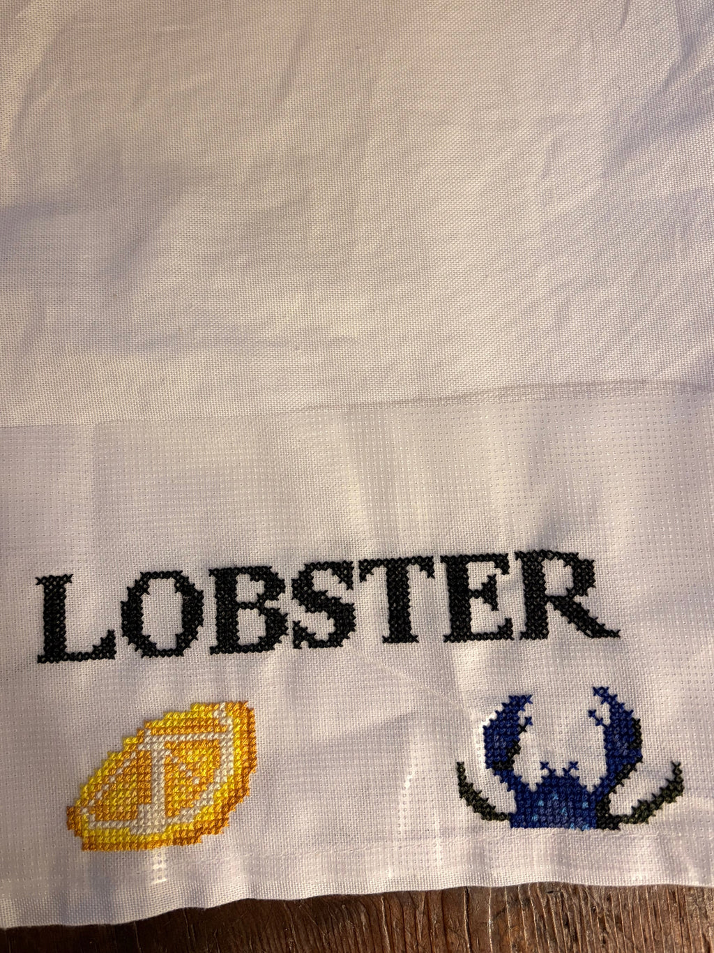 Stitch Your Own Kitchen Tea Towel - Lobster & Crab