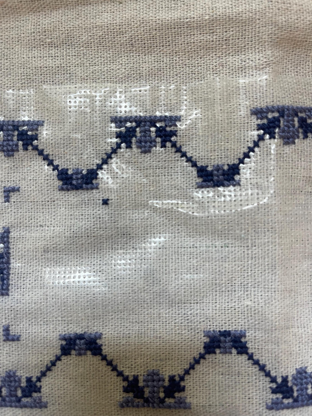 Stitch Your Own Kitchen Tea Towel - Geometric Blue