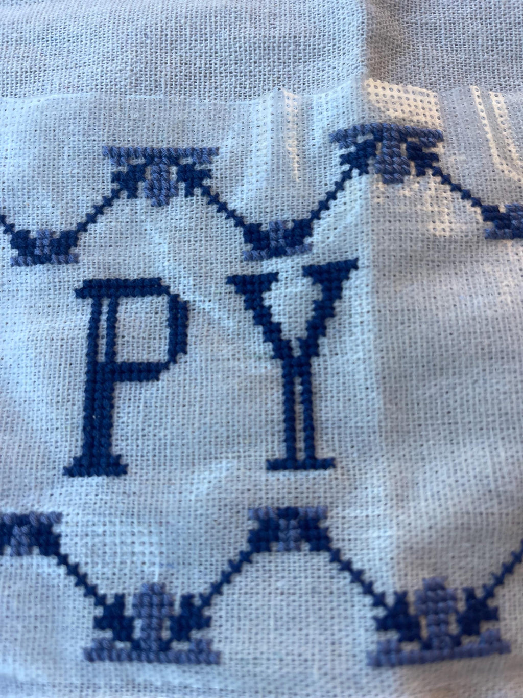 Stitch Your Own Kitchen Tea Towel - Geometric Blue