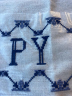 Stitch Your Own Kitchen Tea Towel - Geometric Blue