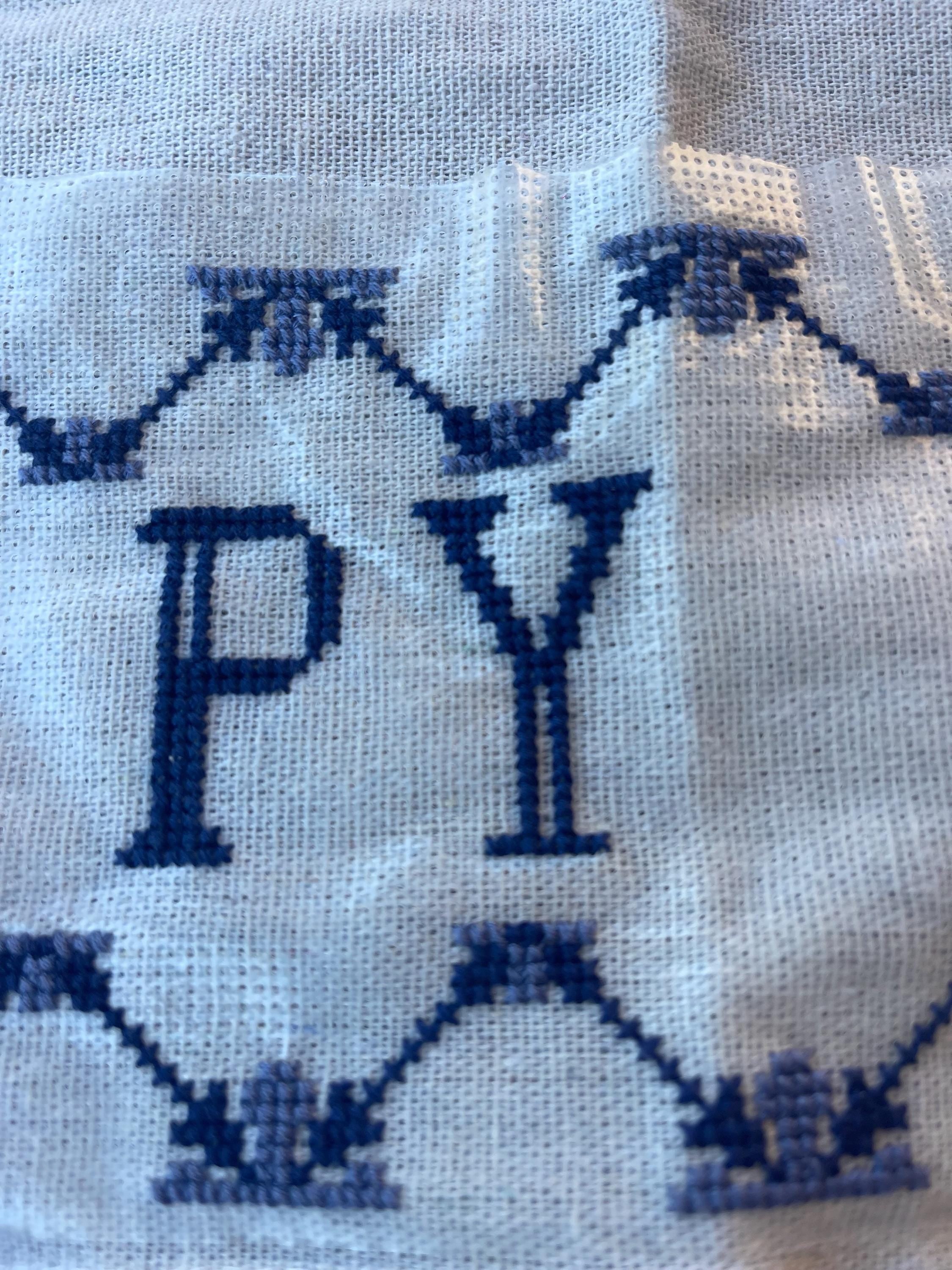 Stitch Your Own Kitchen Tea Towel - Geometric Blue