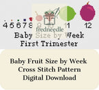 Fruit Baby Size by Week - Cross Stitch & Needlepoint Pattern Digital Download