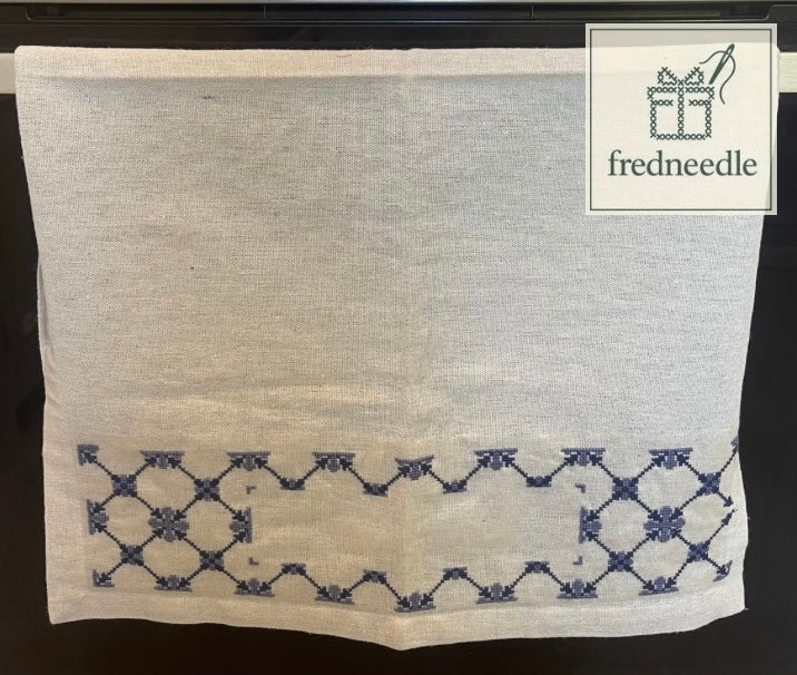 Geometric Blue Tiles Tea Towel Digital Pattern - Personalised