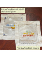 Stitch Your Own Cocktail Napkins - Iconic Phrases