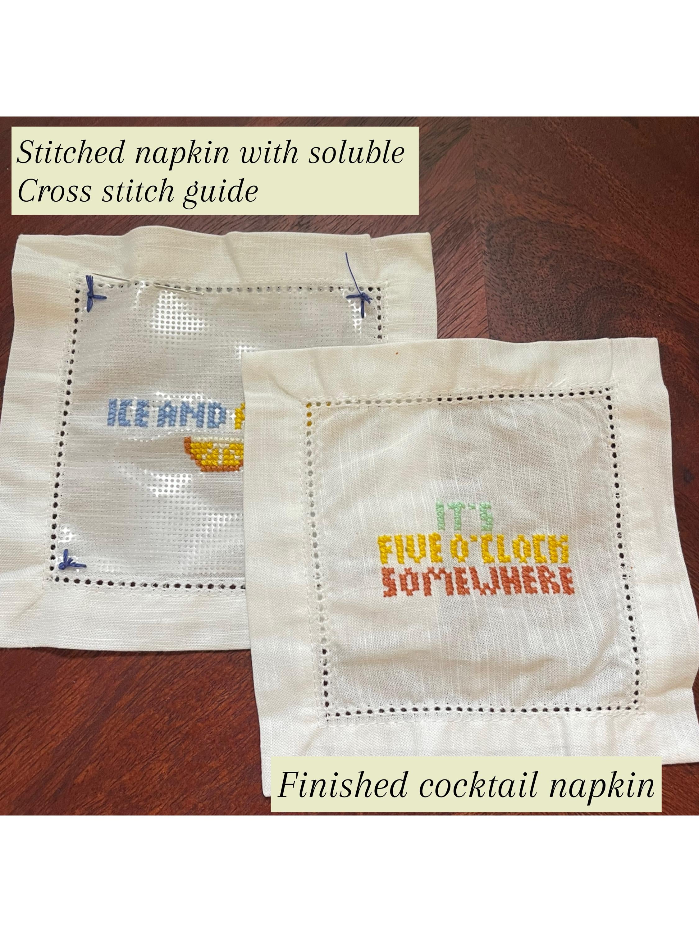 Stitch Your Own Cocktail Napkins - Iconic Phrases