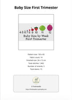 Fruit Baby Size by Week - Cross Stitch & Needlepoint Pattern Digital Download