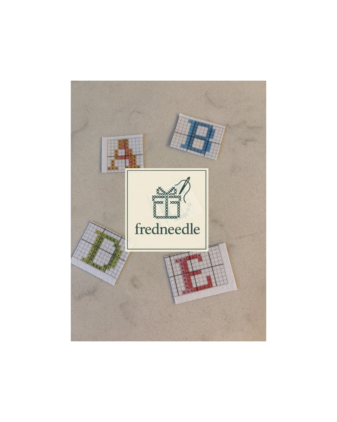 Bright Accent Letters Cross Stitch Stickers - Initials, Monograms, Personalisation - Full Alphabet