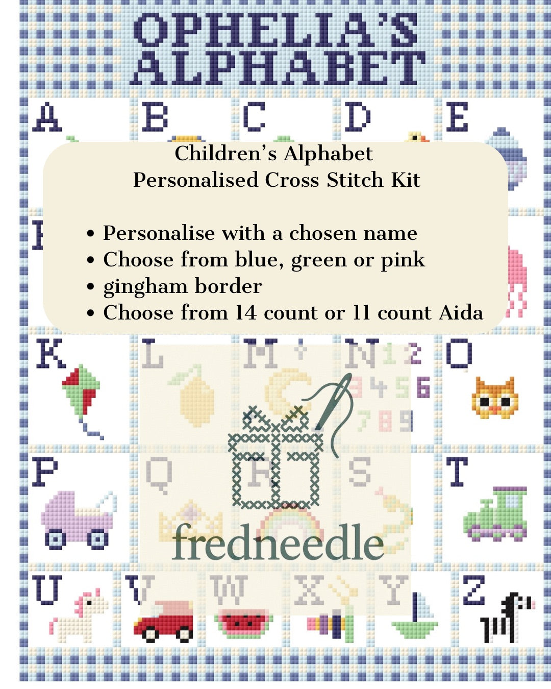 Children’s Alphabet Nursery Beginners Cross Stitch Kit