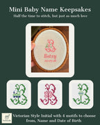 Personalised Mini Baby Name Keepsake Cross Stitch Digital Pattern
