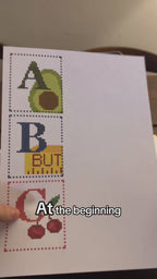Food Alphabet Tea Towel Stitch Along - Full Kit (Cross Stitch Pattern Stickers, Tea Towel, Thread)