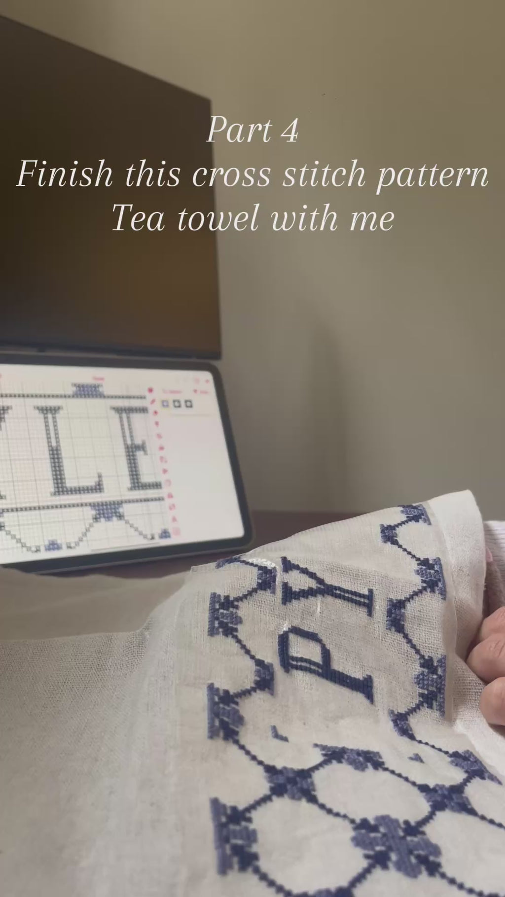Geometric Blue Tiles Tea Towel Digital Pattern - Personalised