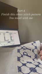 Geometric Blue Tiles Tea Towel Digital Pattern - Personalised